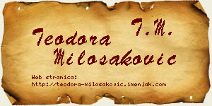 Teodora Milošaković vizit kartica